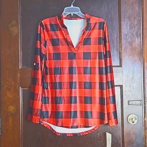 NWT Loveu.Dear Long Sleeve Plaid Shirt - Size L